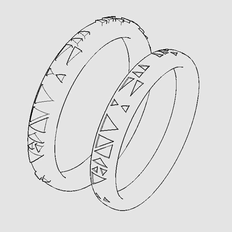 オーダー結婚指輪　アルファベット　トライアングル１
