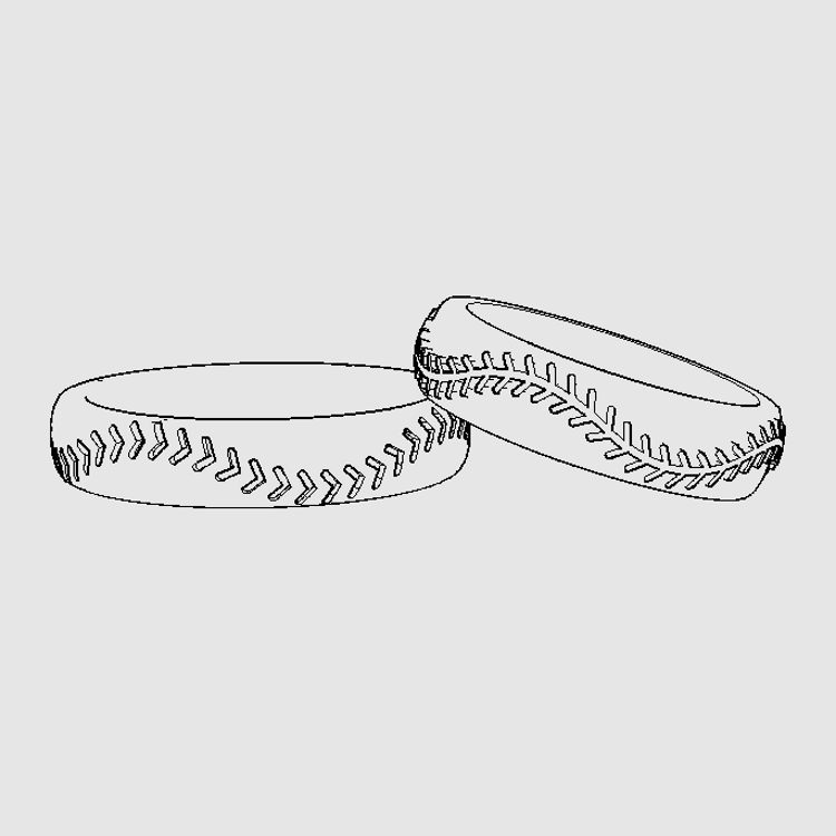 オーダー結婚指輪　ベースボール１