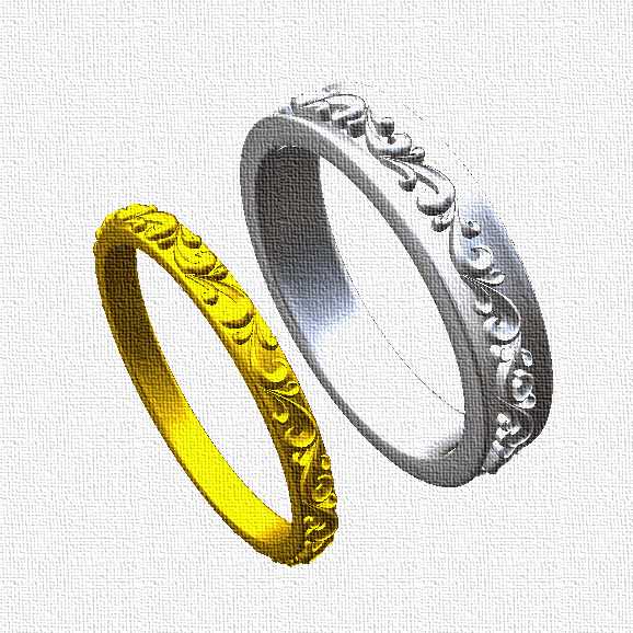オーダー結婚指輪　アラベスク2-１