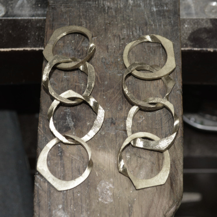 オーダーメイド指輪 　4連ギメルシグネットリング18
