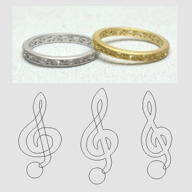 オーダー結婚指輪G-clef arabesque1