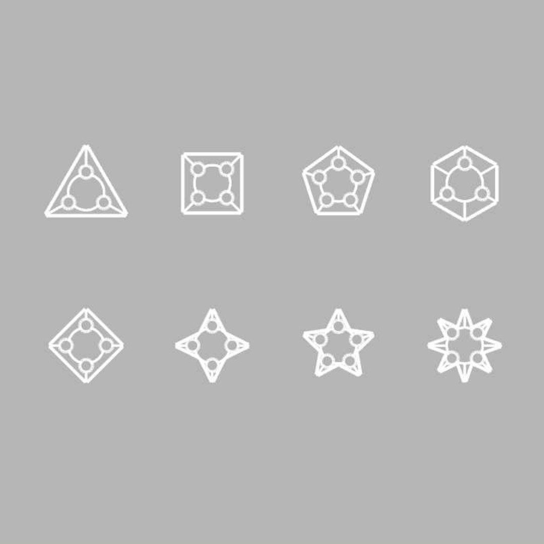 彫り留め風8種イラスト