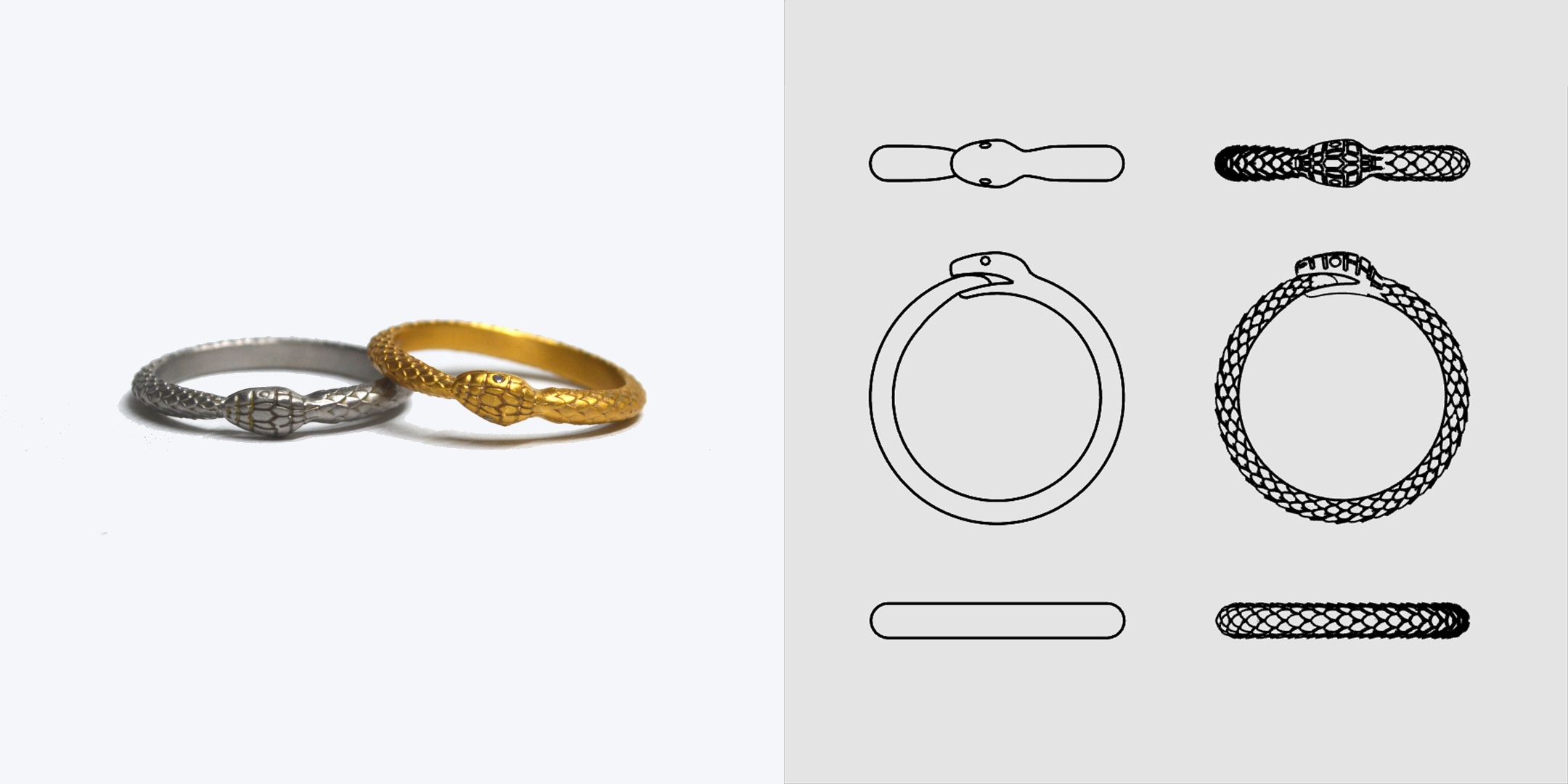 蛇リング(鱗ありウロボロス)0