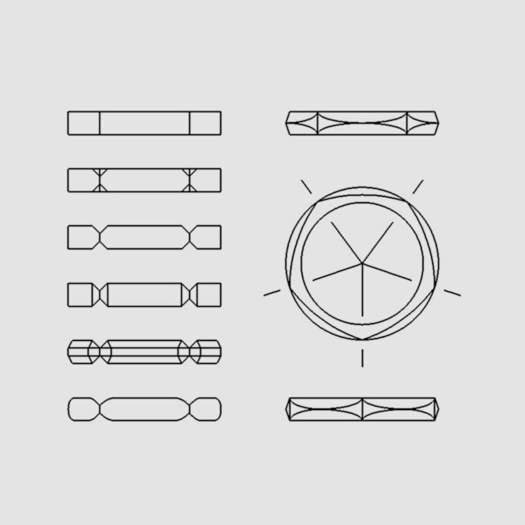 手作り等分模様リング10