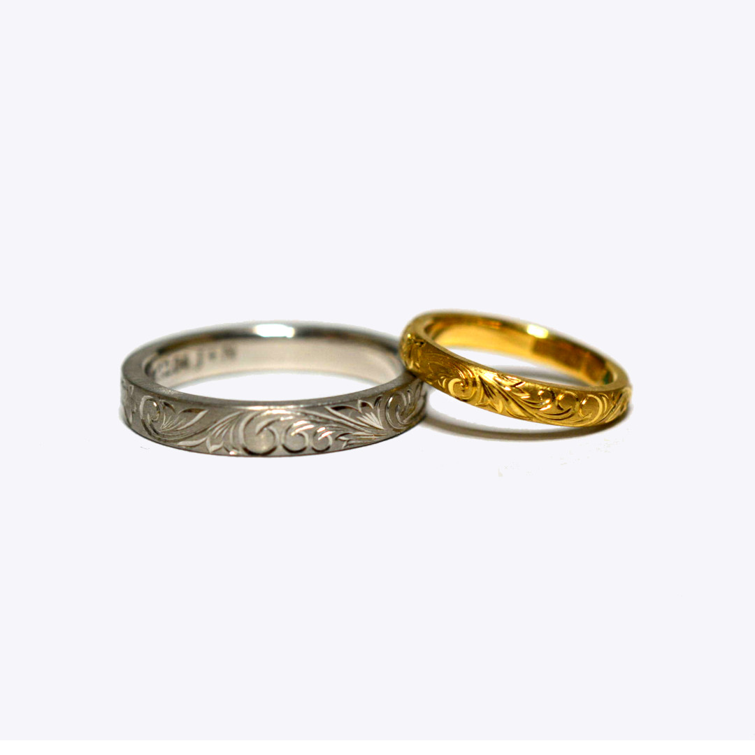 オーダー手彫り結婚指輪20