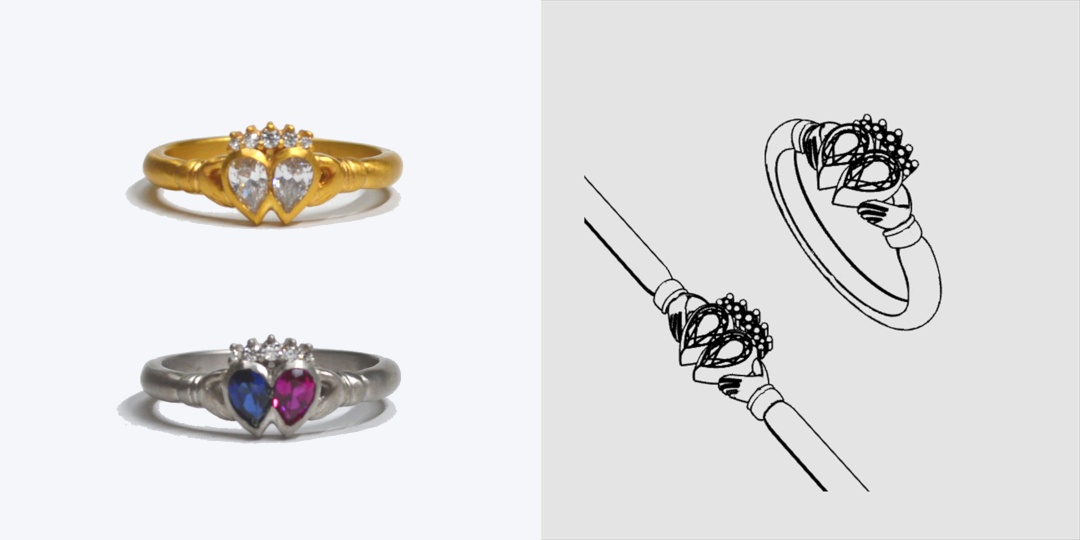 ダブルハートエンゲージメントリング0